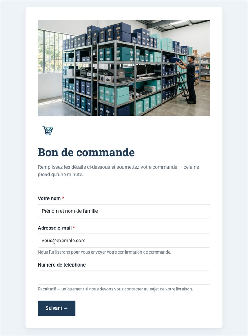 Bon de commande simple