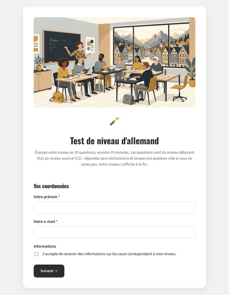Test de niveau d'allemand